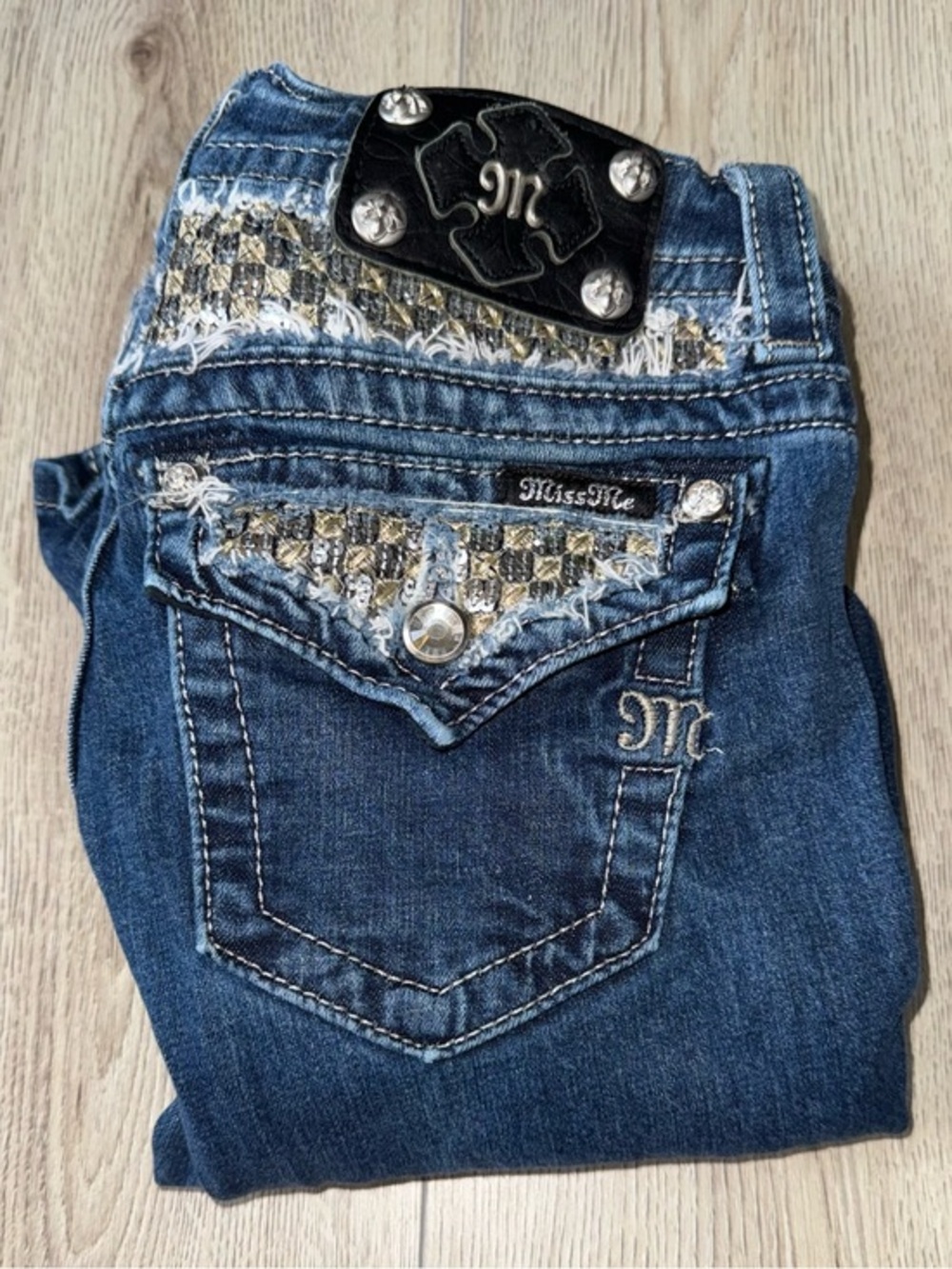 Miss me signature bootcut boot blue jeans denim